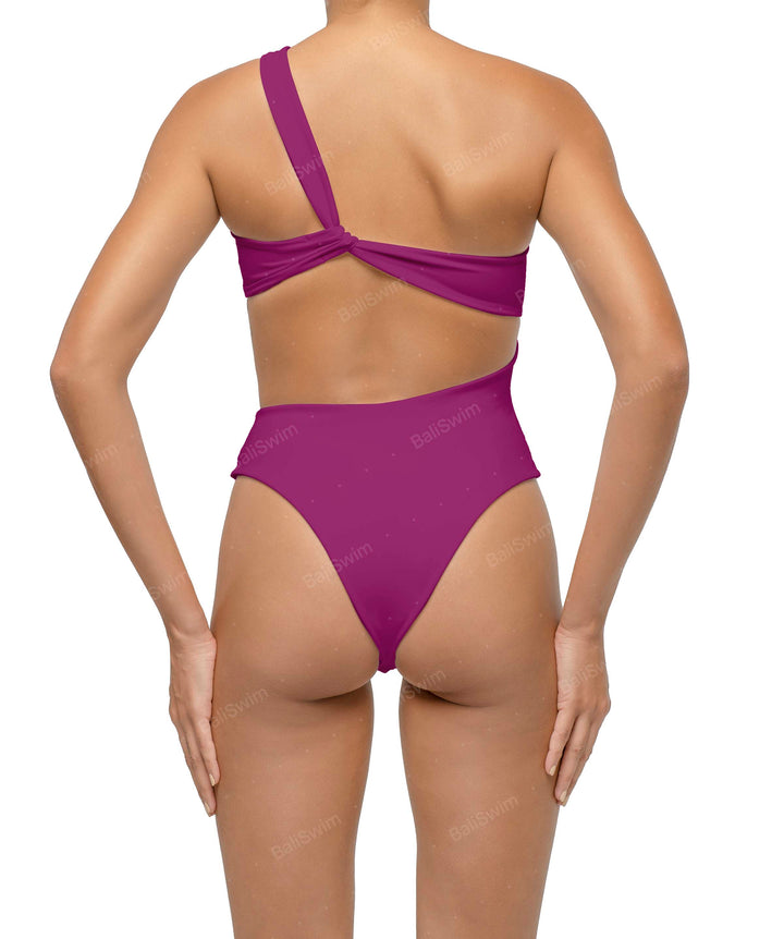 BSWS-S68 Asymmetrical Bandeau Side Cutout One Piece
