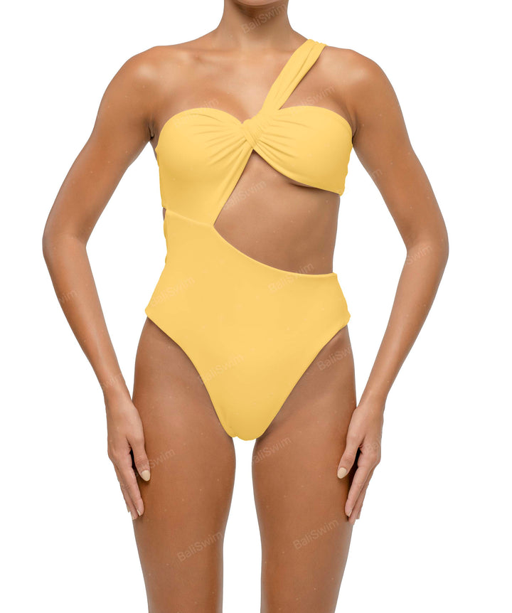 BSWS-S68 Asymmetrical Bandeau Side Cutout One Piece
