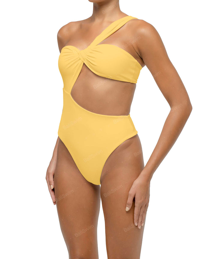 BSWS-S68 Asymmetrical Bandeau Side Cutout One Piece