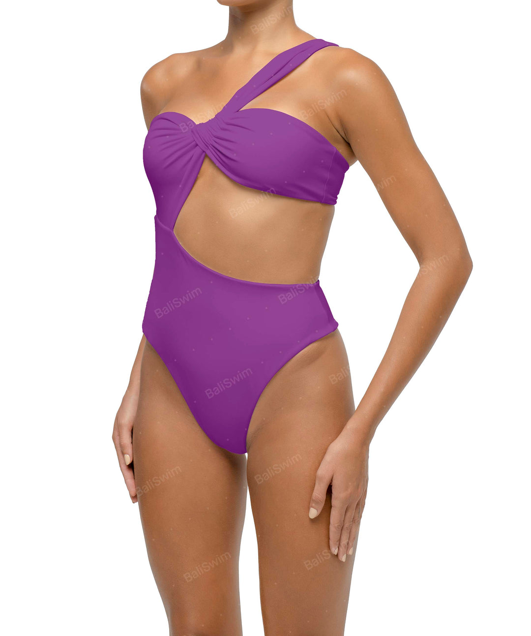 BSWS-S68 Asymmetrical Bandeau Side Cutout One Piece