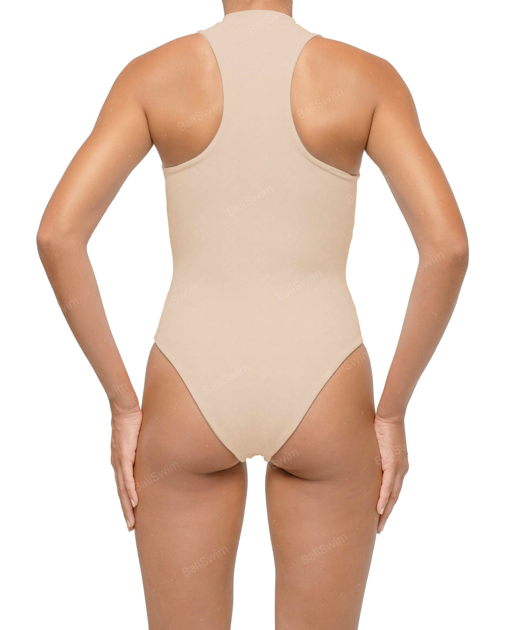 BSWS-S70 Plunge Neck Zipper Front One Piece
