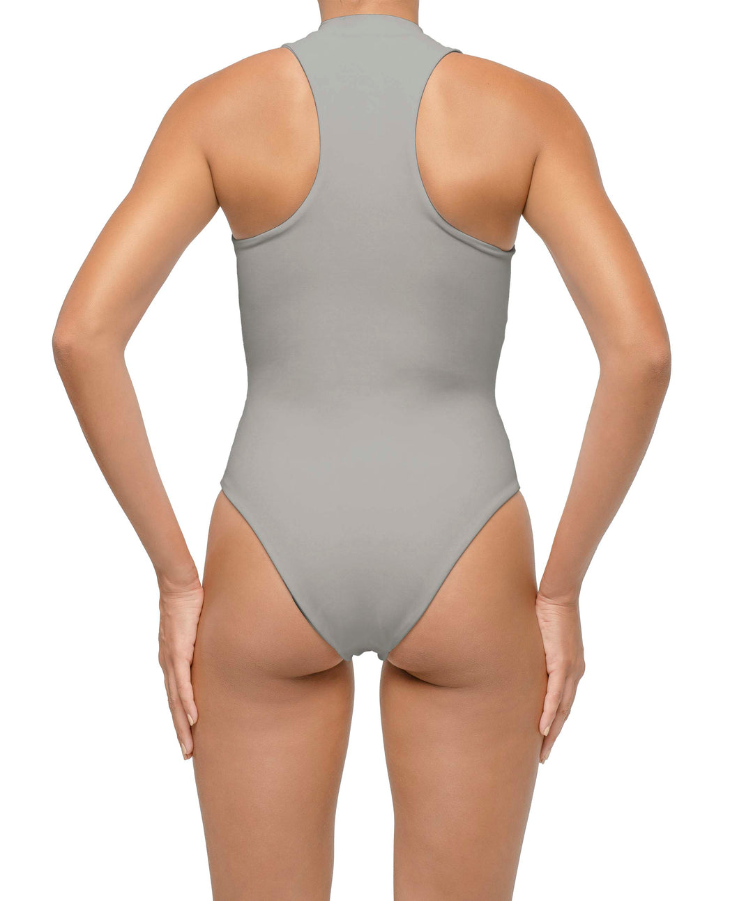BSWS-S70 Plunge Neck Zipper Front One Piece