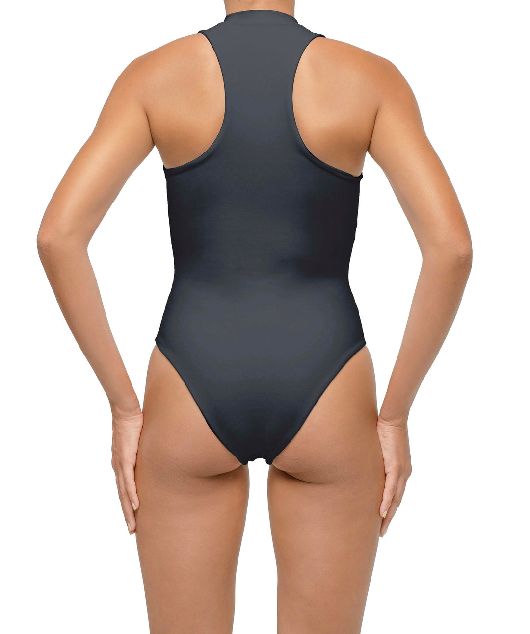 BSWS-S70 Plunge Neck Zipper Front One Piece
