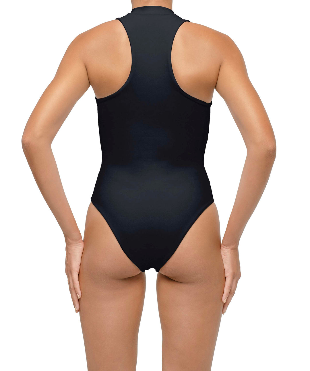 BSWS-S70 Plunge Neck Zipper Front One Piece