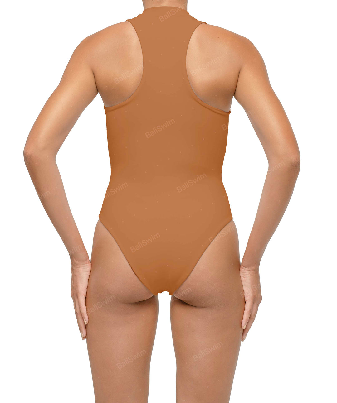 BSWS-S70 Plunge Neck Zipper Front One Piece