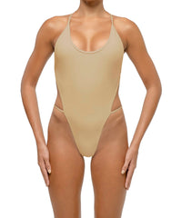 BSWS-S74 Binded Neckline Side Cutout One Piece