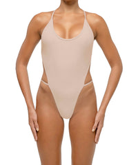 BSWS-S74 Binded Neckline Side Cutout One Piece