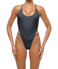 BSWS-S74 Binded Neckline Side Cutout One Piece