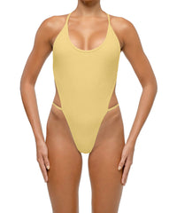 BSWS-S74 Binded Neckline Side Cutout One Piece
