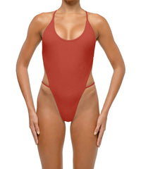 BSWS-S74 Binded Neckline Side Cutout One Piece
