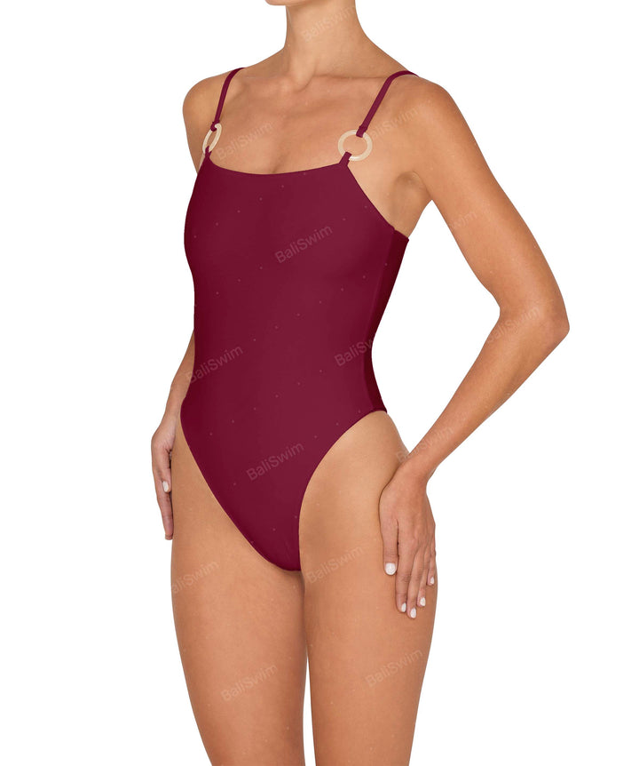 BSWS-S79 Square Neck One Piece With Rings