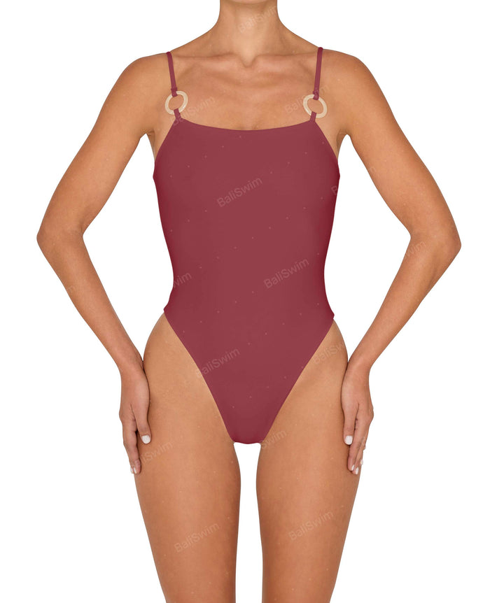 BSWS-S79 Square Neck One Piece With Rings