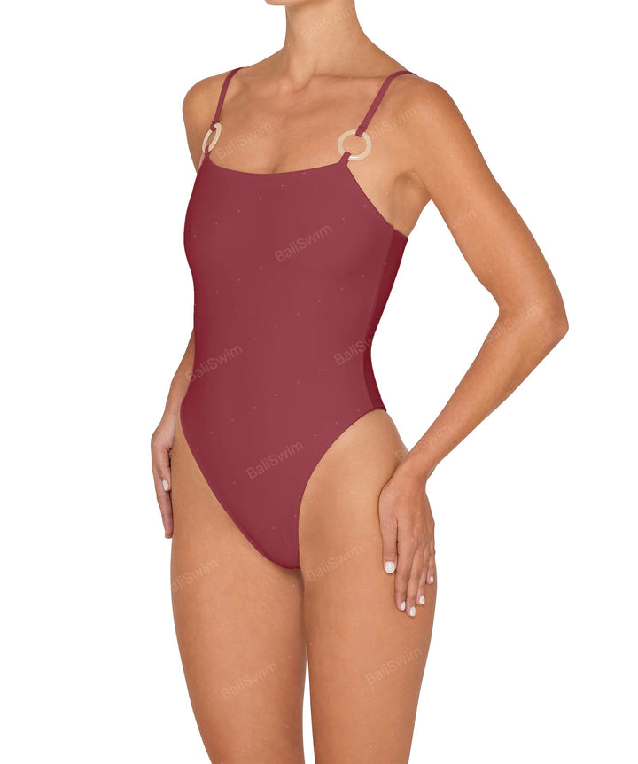 BSWS-S79 Square Neck One Piece With Rings