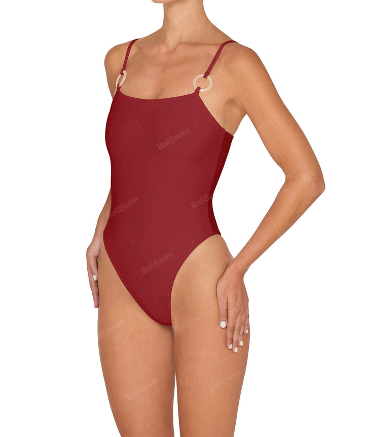 BSWS-S79 Square Neck One Piece With Rings