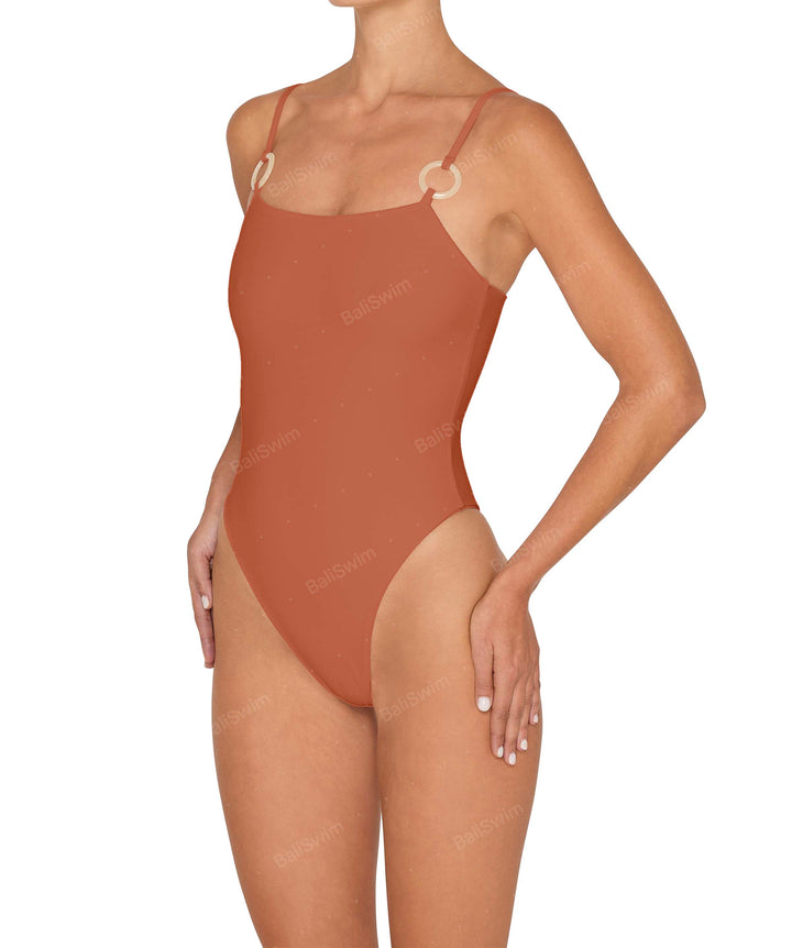 BSWS-S79 Square Neck One Piece With Rings