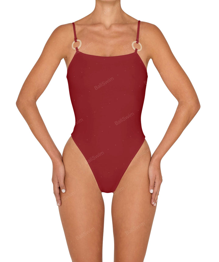 BSWS-S79 Square Neck One Piece With Rings