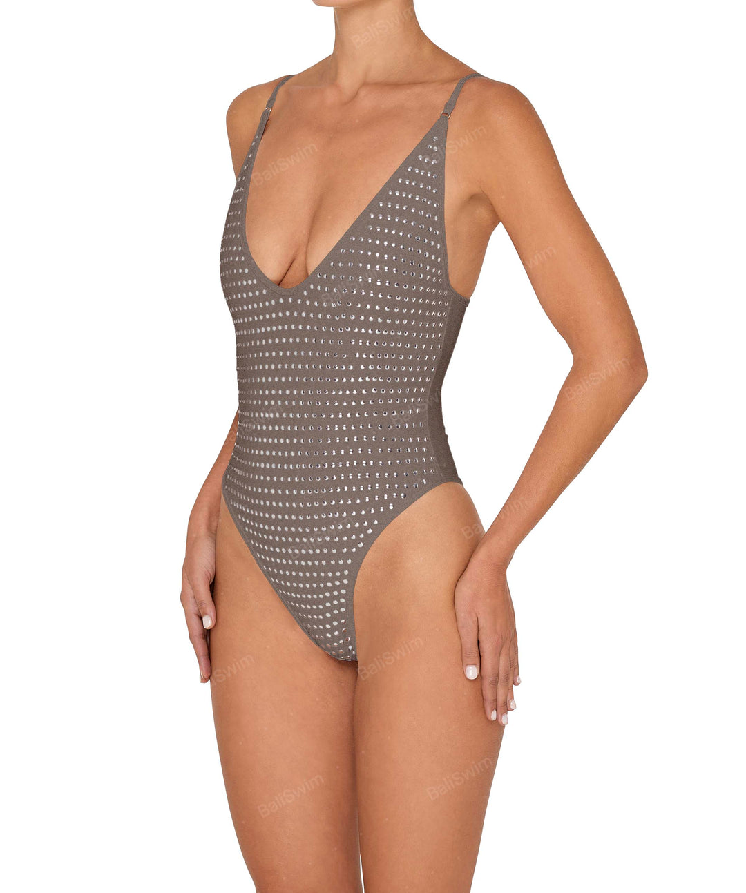 BSWS-S84b Binded Plunge Neck One Piece
