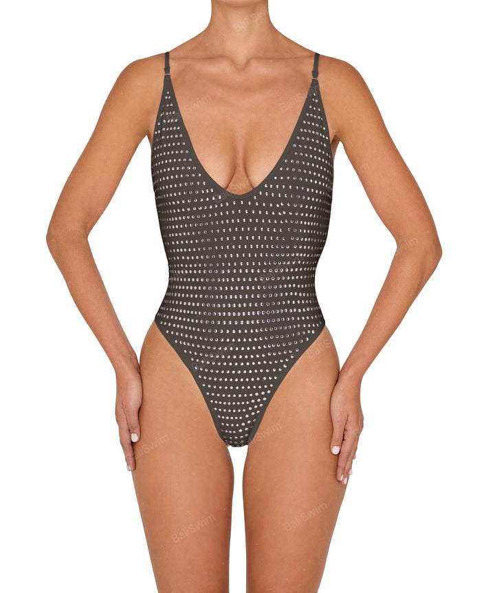 BSWS-S84b Binded Plunge Neck One Piece