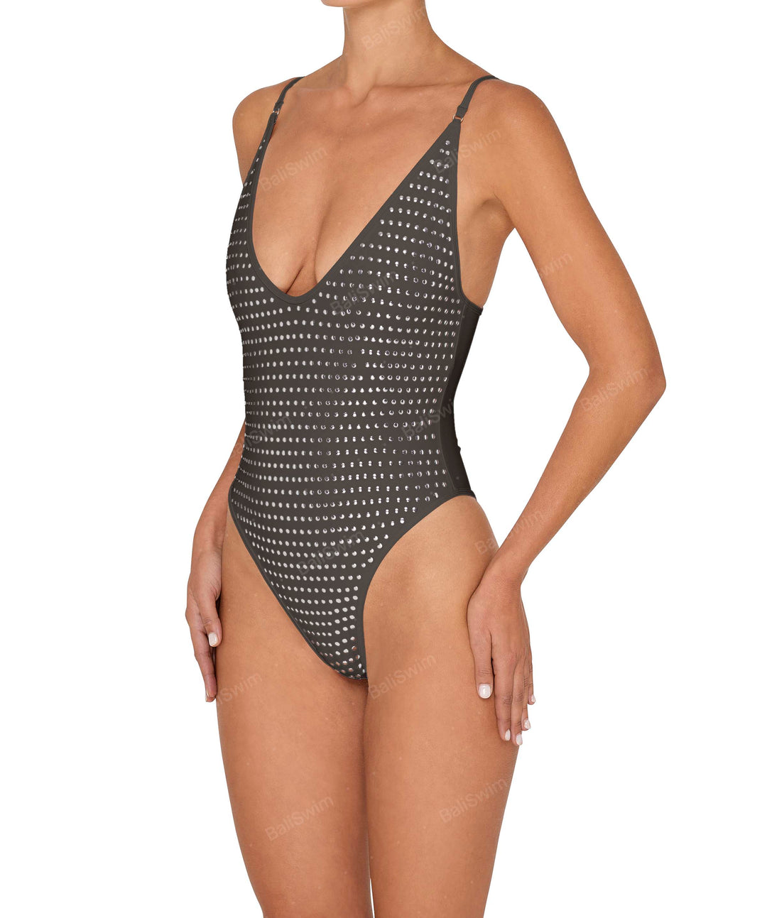 BSWS-S84b Binded Plunge Neck One Piece