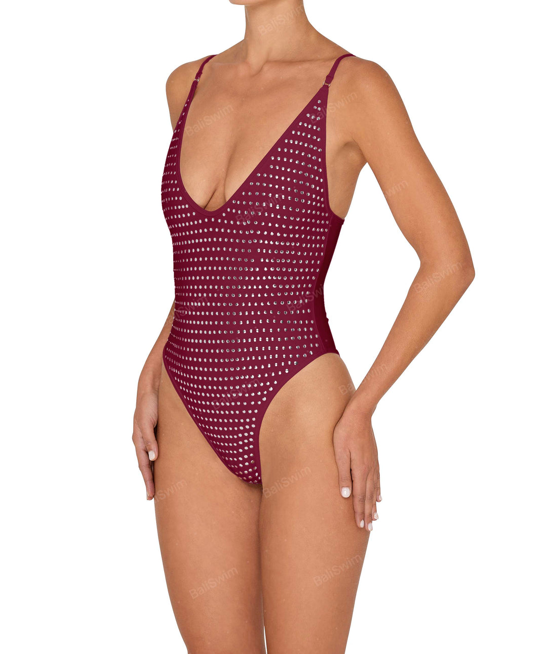 BSWS-S84b Binded Plunge Neck One Piece