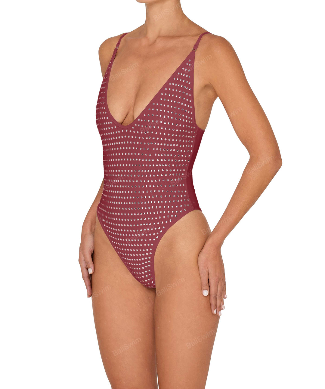 BSWS-S84b Binded Plunge Neck One Piece