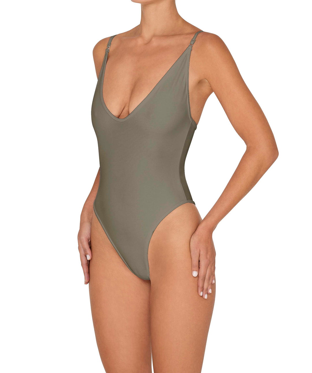 BSWS-S84 Binded Plunge Neck One Piece