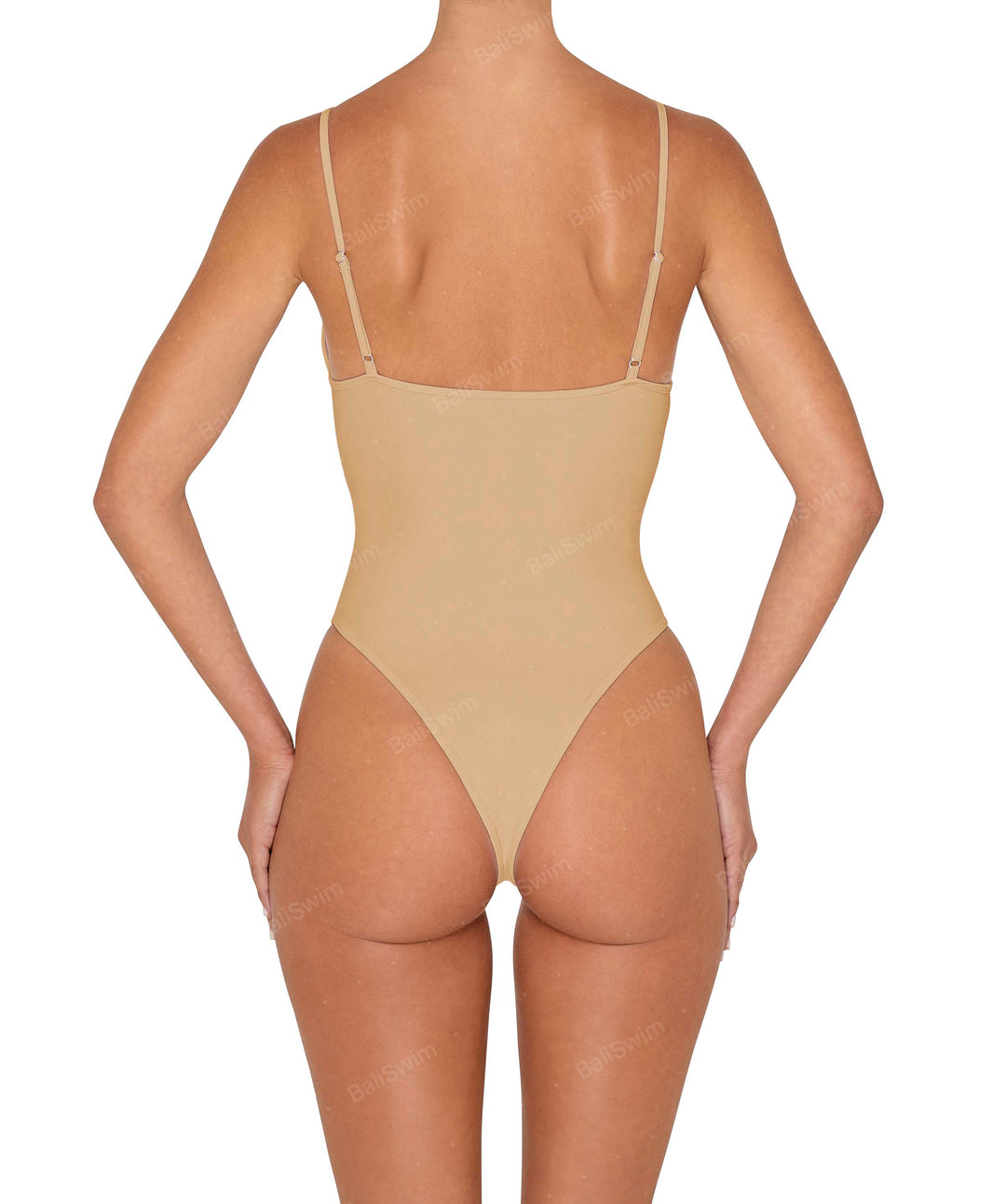 BSWS-S84b Studded Binded Plunge Neck One Piece