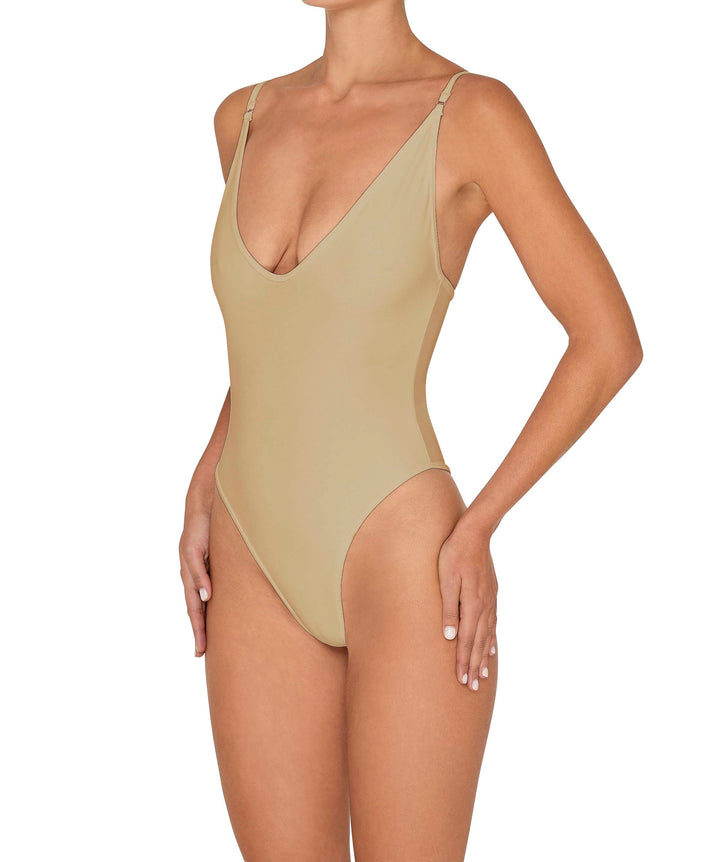 BSWS-S84 Binded Plunge Neck One Piece