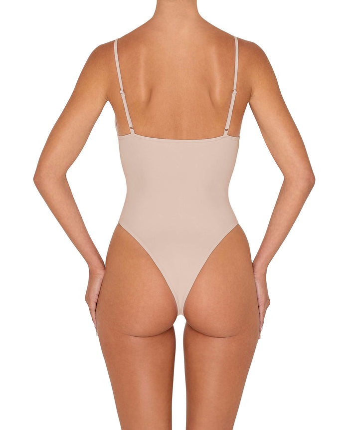 BSWS-S84b Studded Binded Plunge Neck One Piece