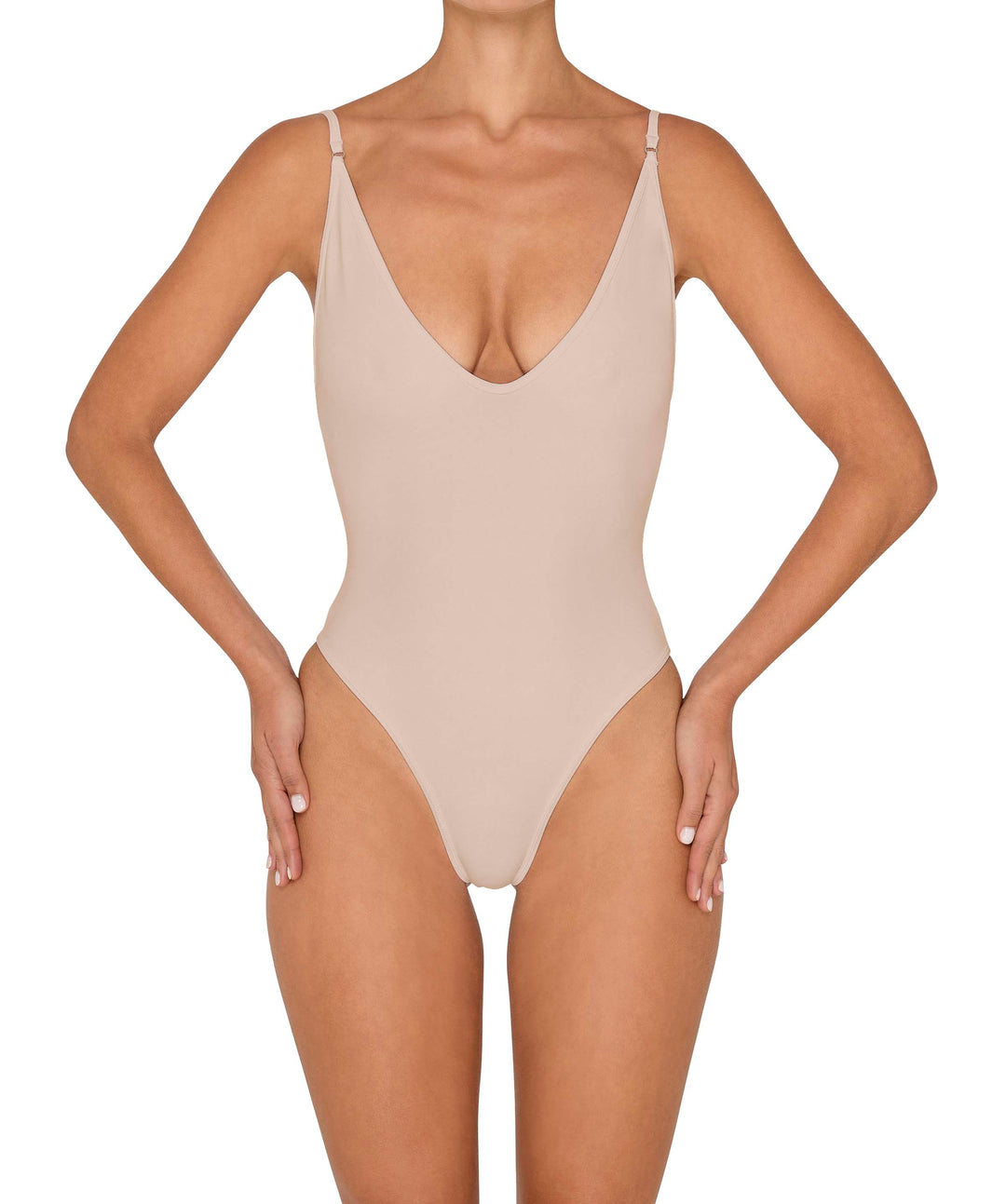BSWS-S84 Binded Plunge Neck One Piece
