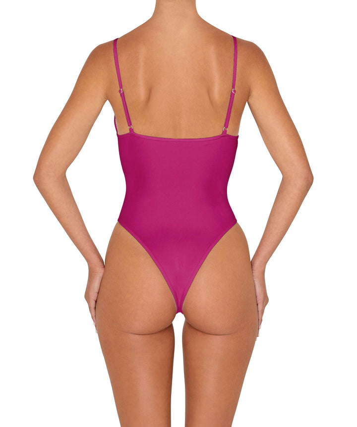 BSWS-S84b Studded Binded Plunge Neck One Piece