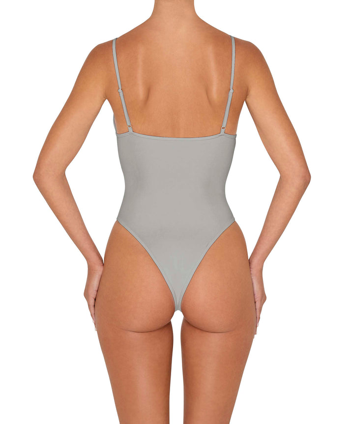 BSWS-S84b Studded Binded Plunge Neck One Piece