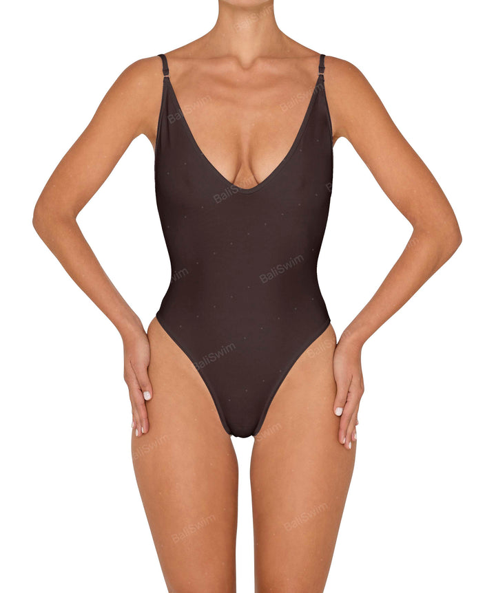 BSWS-S84 Binded Plunge Neck One Piece