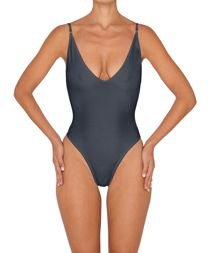 BSWS-S84 Binded Plunge Neck One Piece