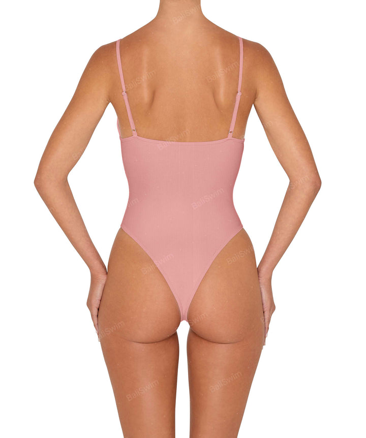 BSWS-S84 Binded Plunge Neck One Piece