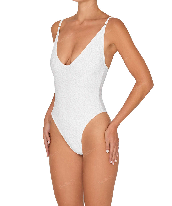 BSWS-S84 Binded plunge neck one piece