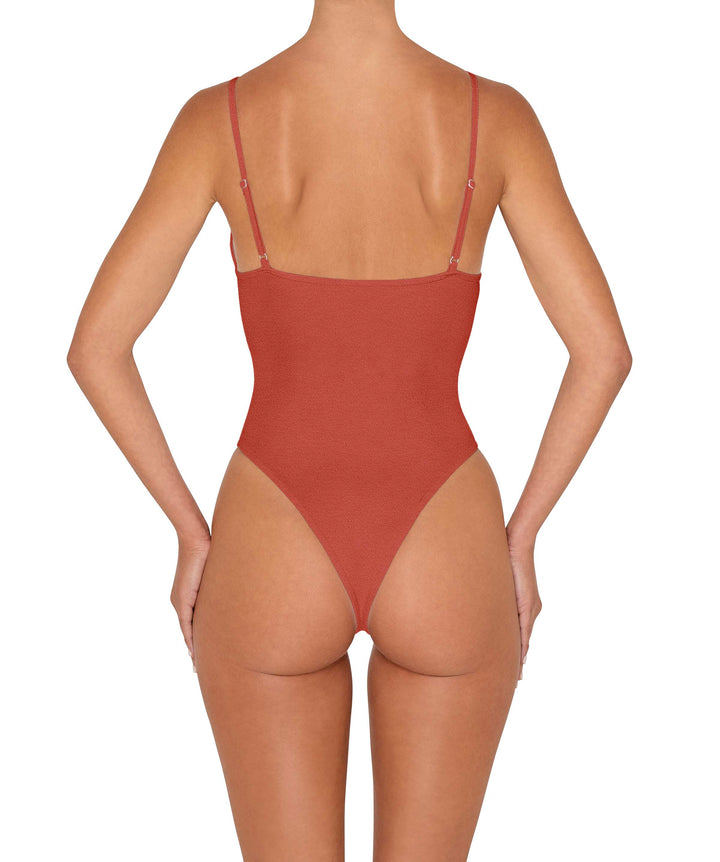 BSWS-S84b Studded Binded Plunge Neck One Piece