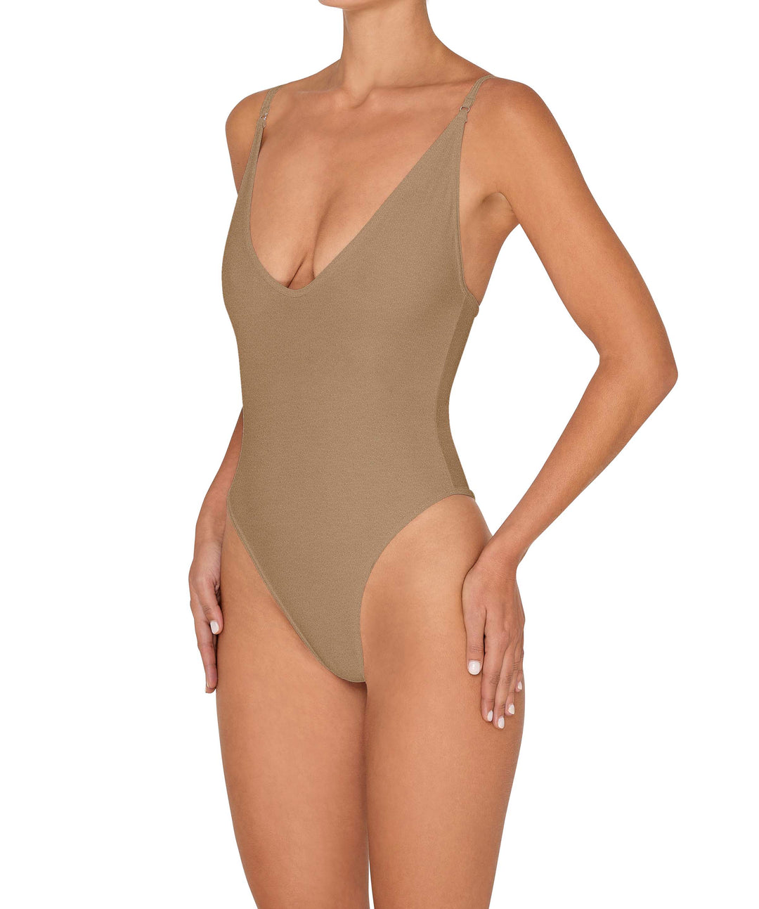 BSWS-S84 Binded Plunge Neck One Piece