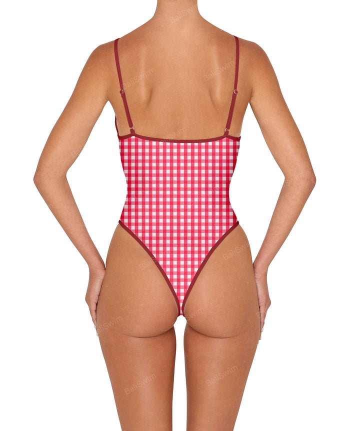 BSWS-S84 Binded Plunge Neck One Piece