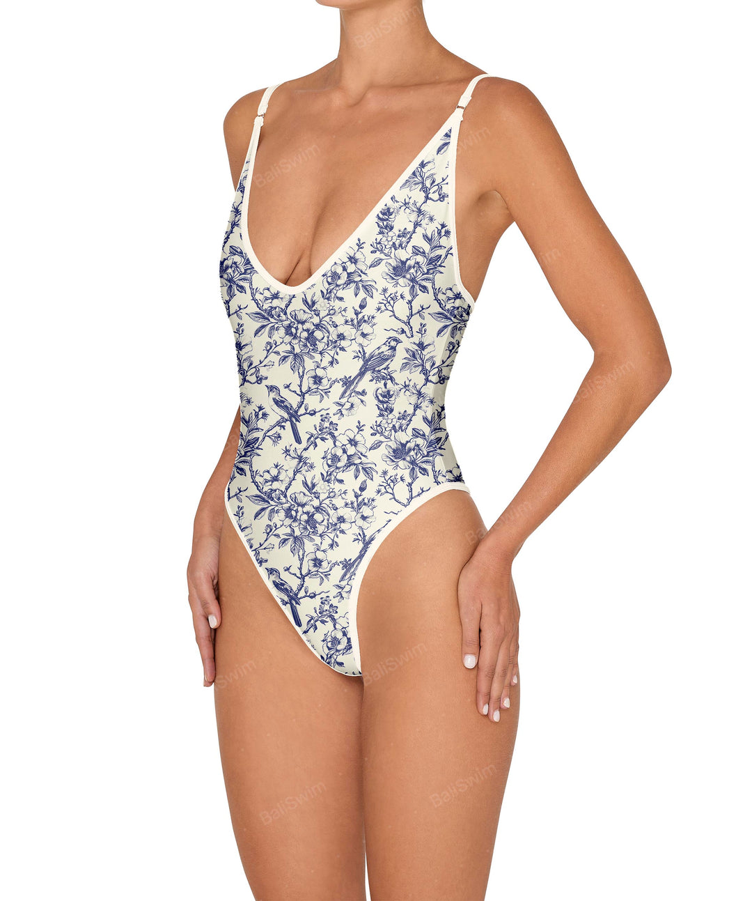 BSWS-S84 Binded Plunge Neck One Piece