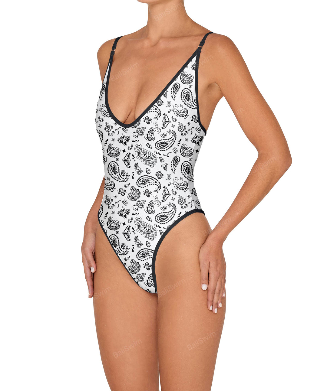 BSWS-S84 Binded Plunge Neck One Piece