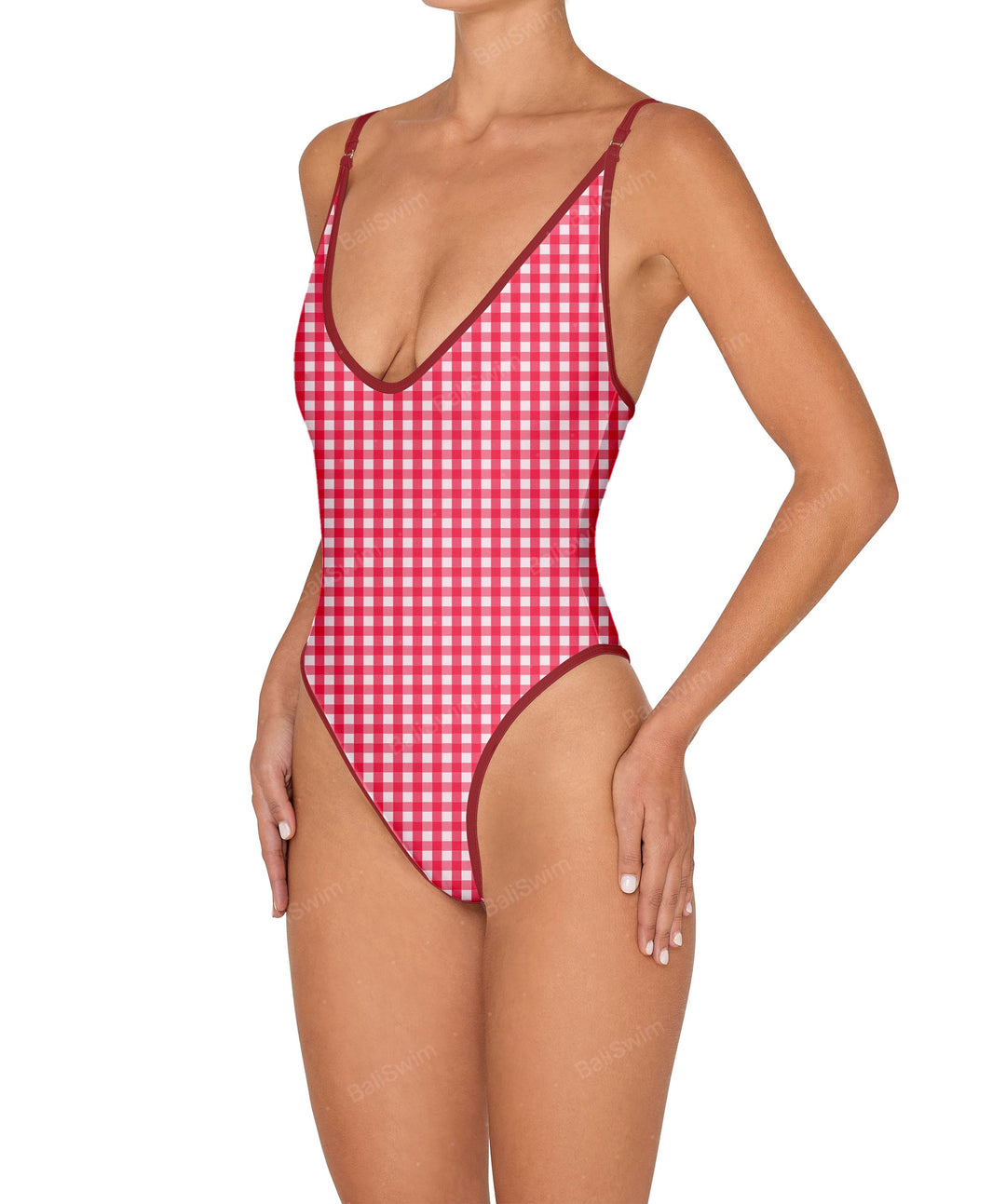 BSWS-S84 Binded Plunge Neck One Piece