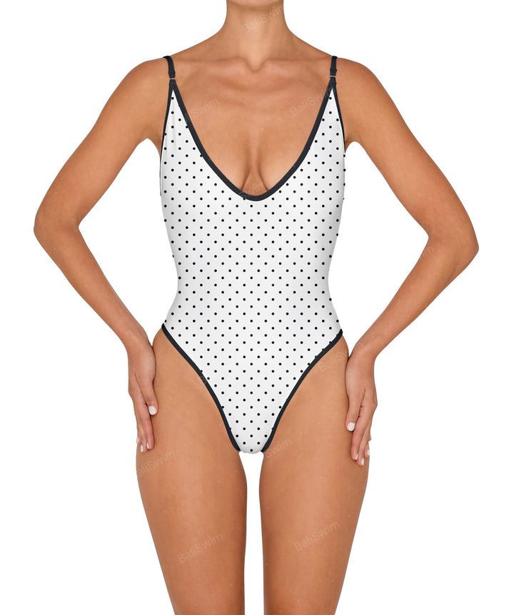 BSWS-S84 Binded Plunge Neck One Piece