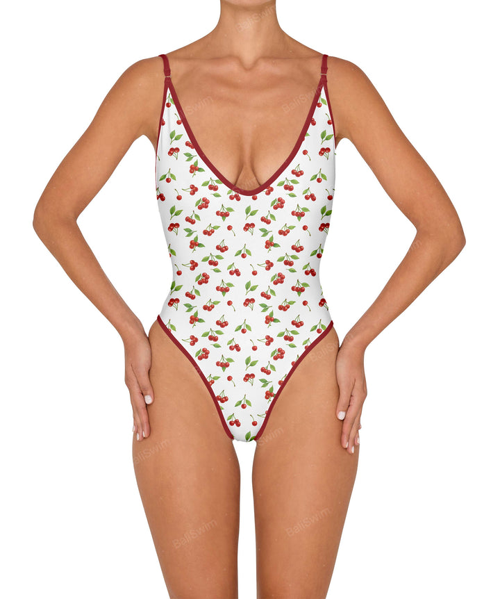BSWS-S84 Binded Plunge Neck One Piece