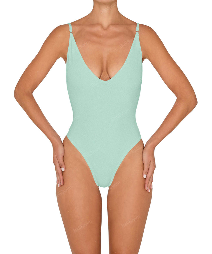 BSWS-S84 Binded Plunge Neck One Piece
