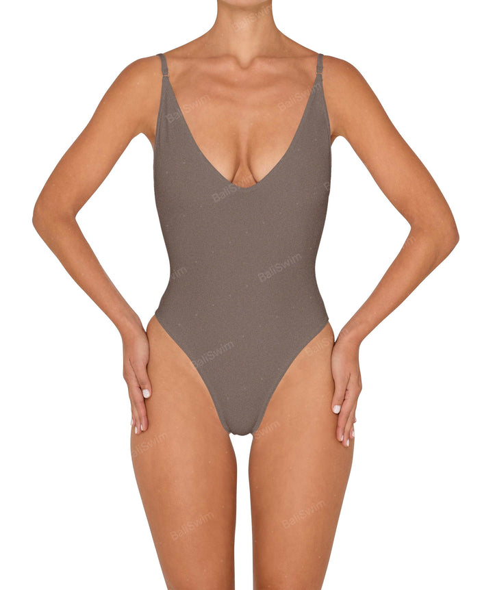 BSWS-S84 Binded Plunge Neck One Piece