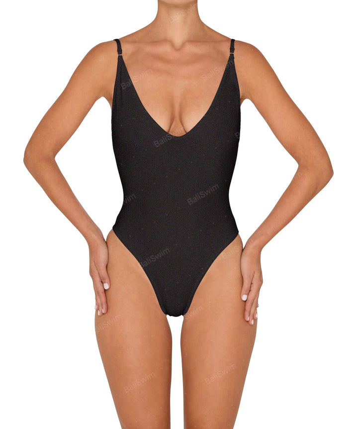 BSWS-S84 Binded Plunge Neck One Piece
