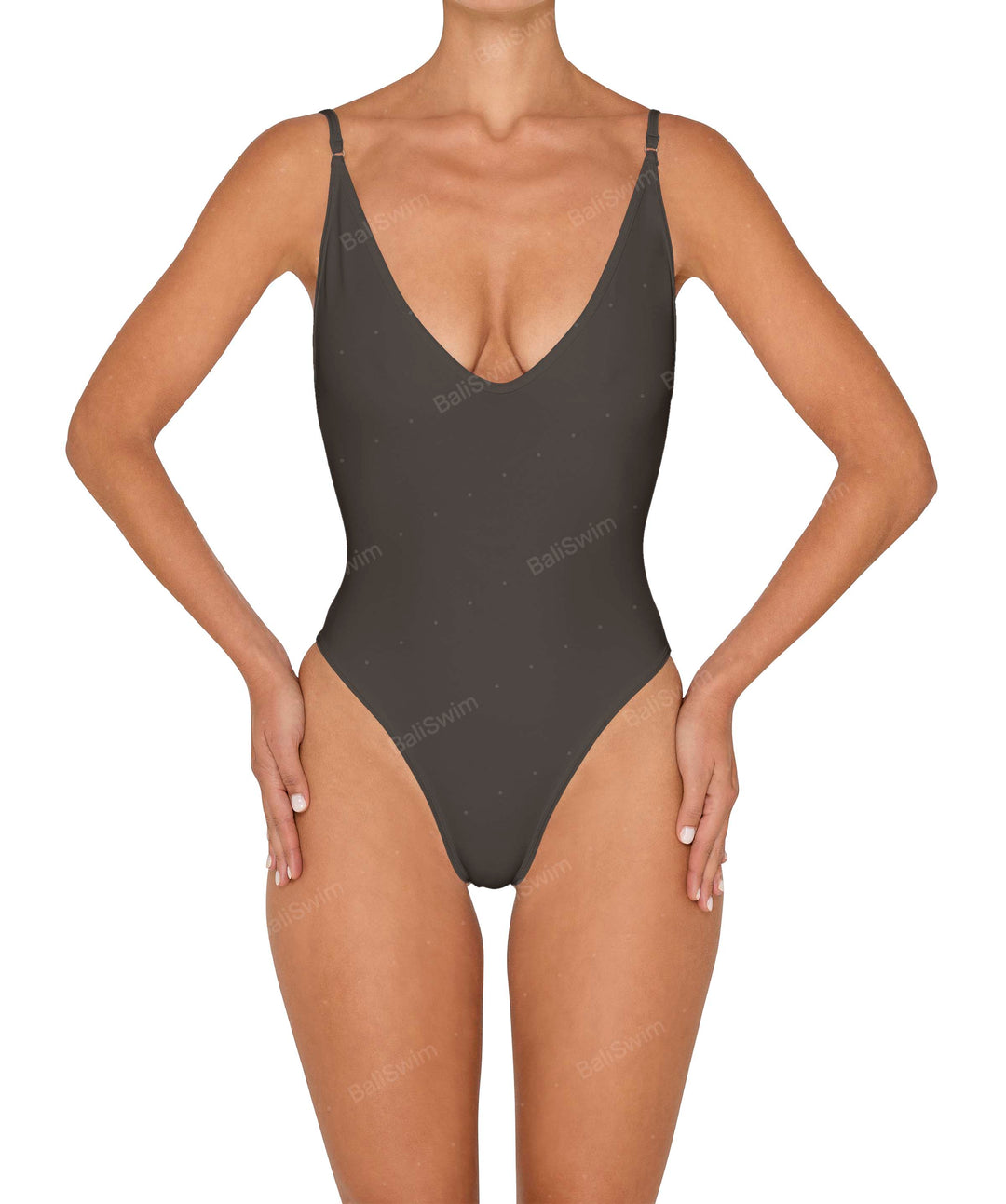 BSWS-S84 Binded Plunge Neck One Piece