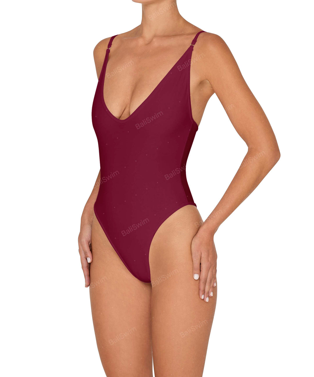 BSWS-S84 Binded Plunge Neck One Piece