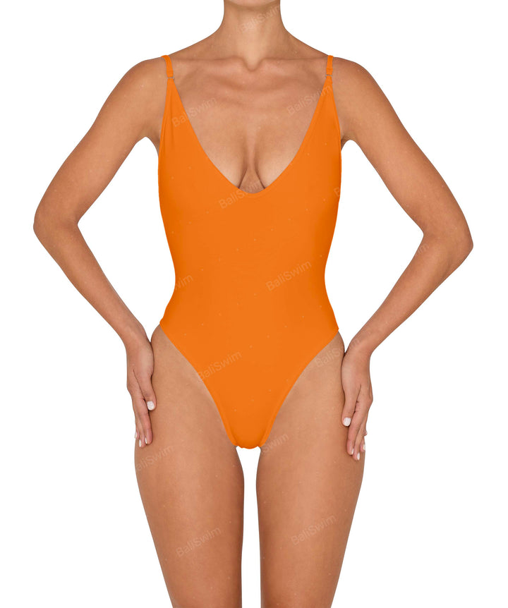 BSWS-S84 Binded Plunge Neck One Piece